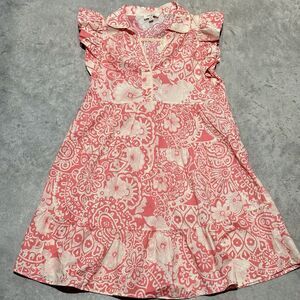 Umgee Dress Women Small Babydoll Collared Mini Ruffle Cap Sleeve Tiered